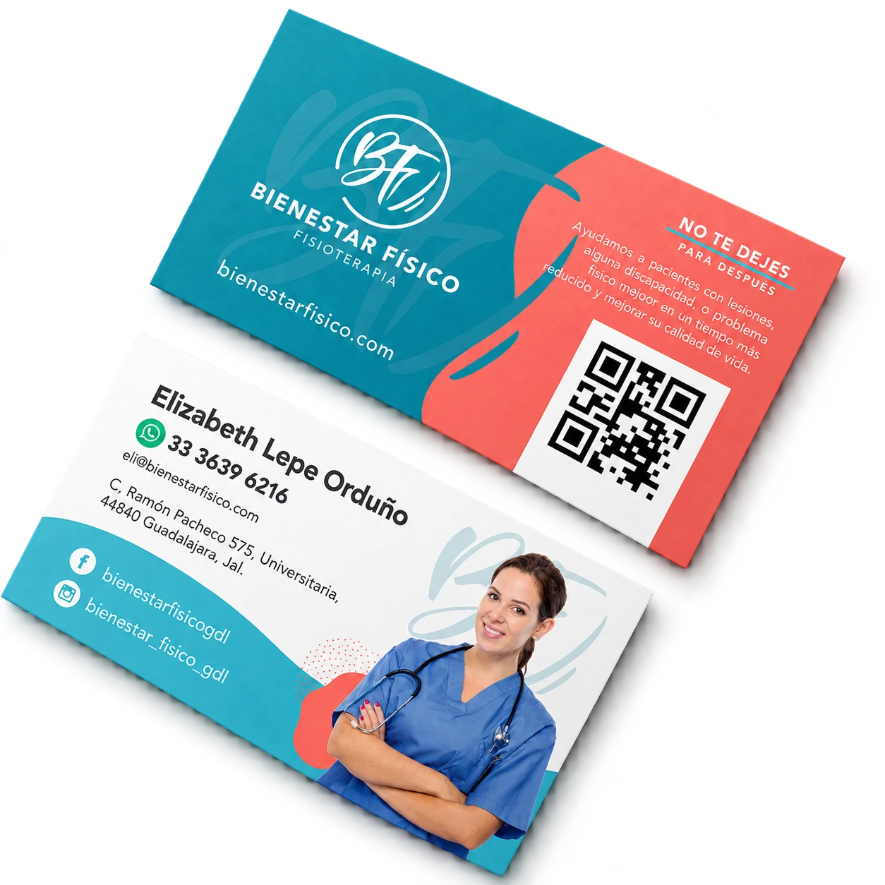 Mockup de tarjetas Bienestar Físico