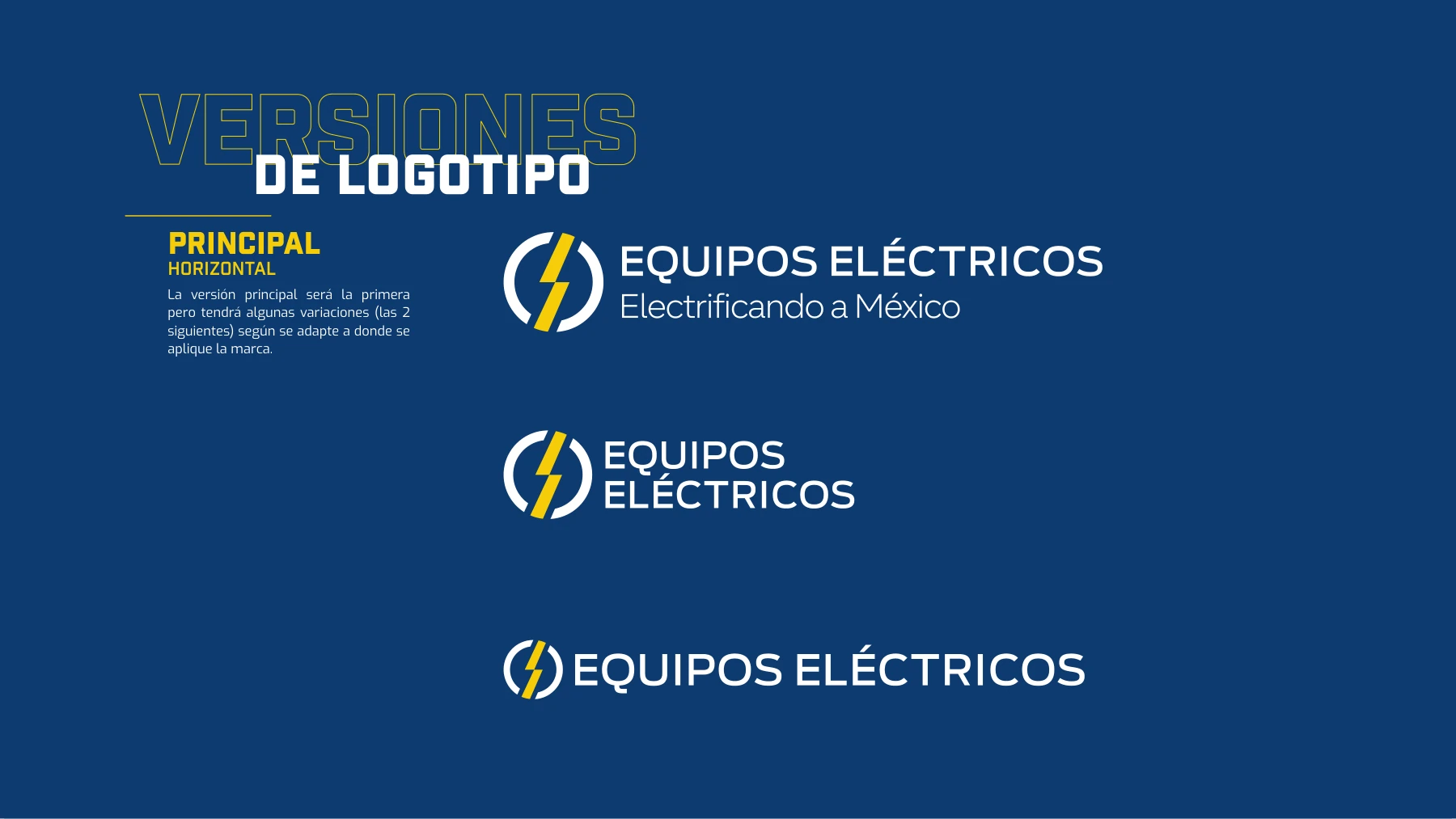 Equipos Eléctricos: Versiones del logotipo