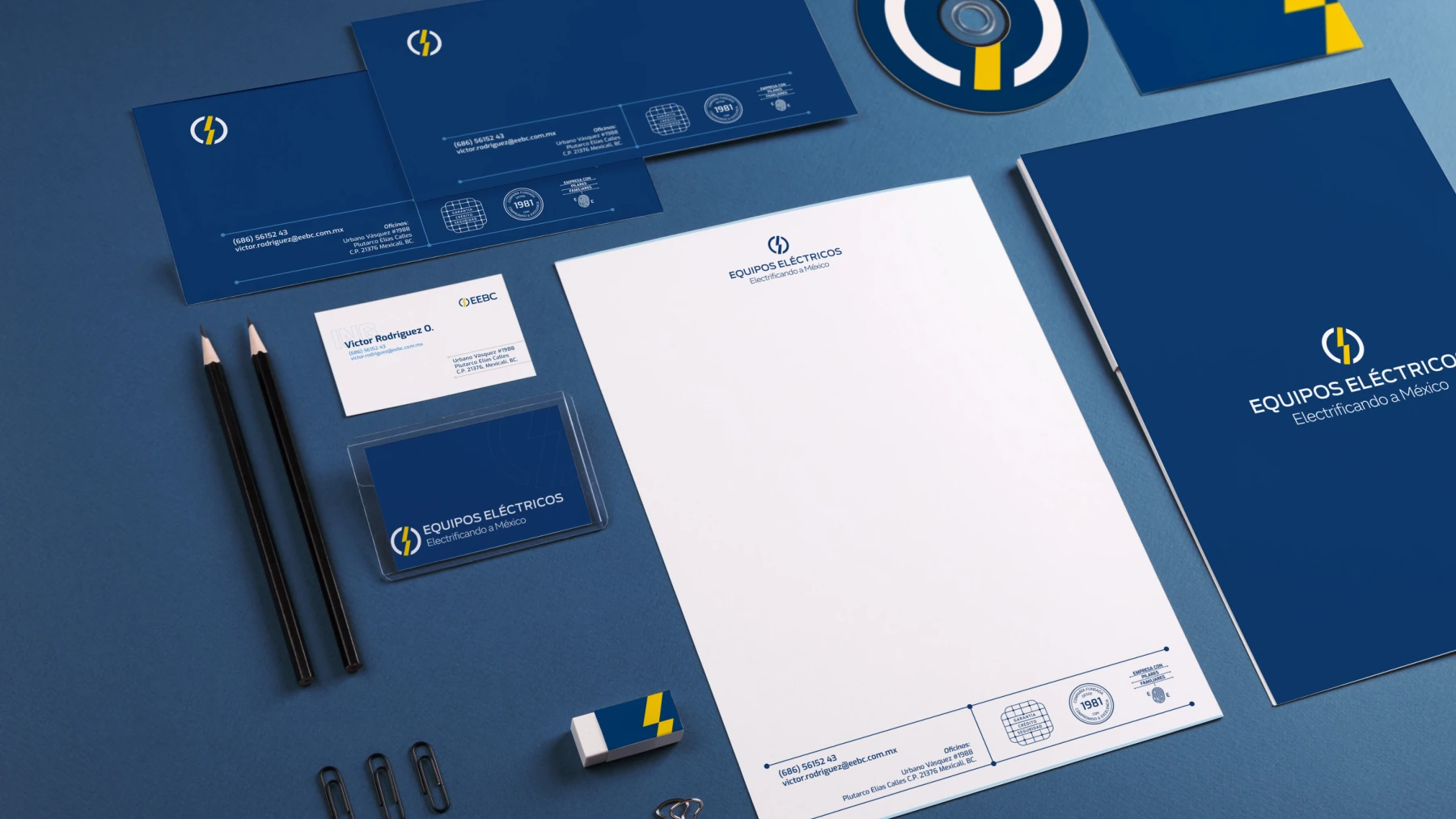 Equipos Eléctricos: Papelería corporativa