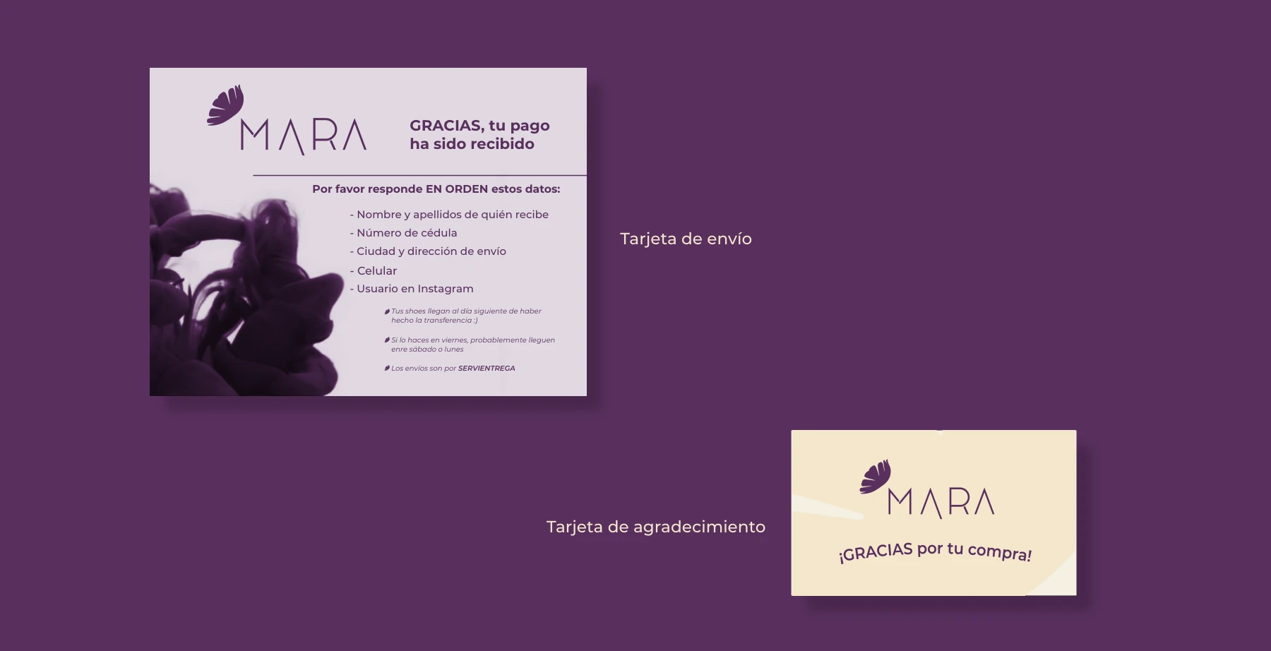 MARA: Plantillas de envío y agradecimiento