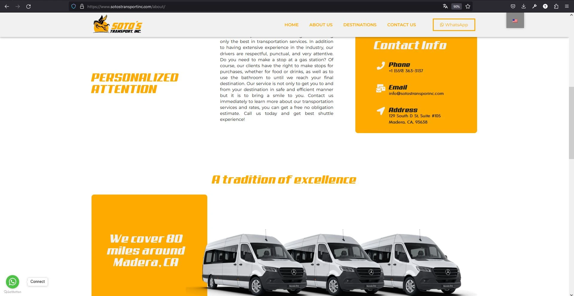 Soto’s Transport: Página de servicios